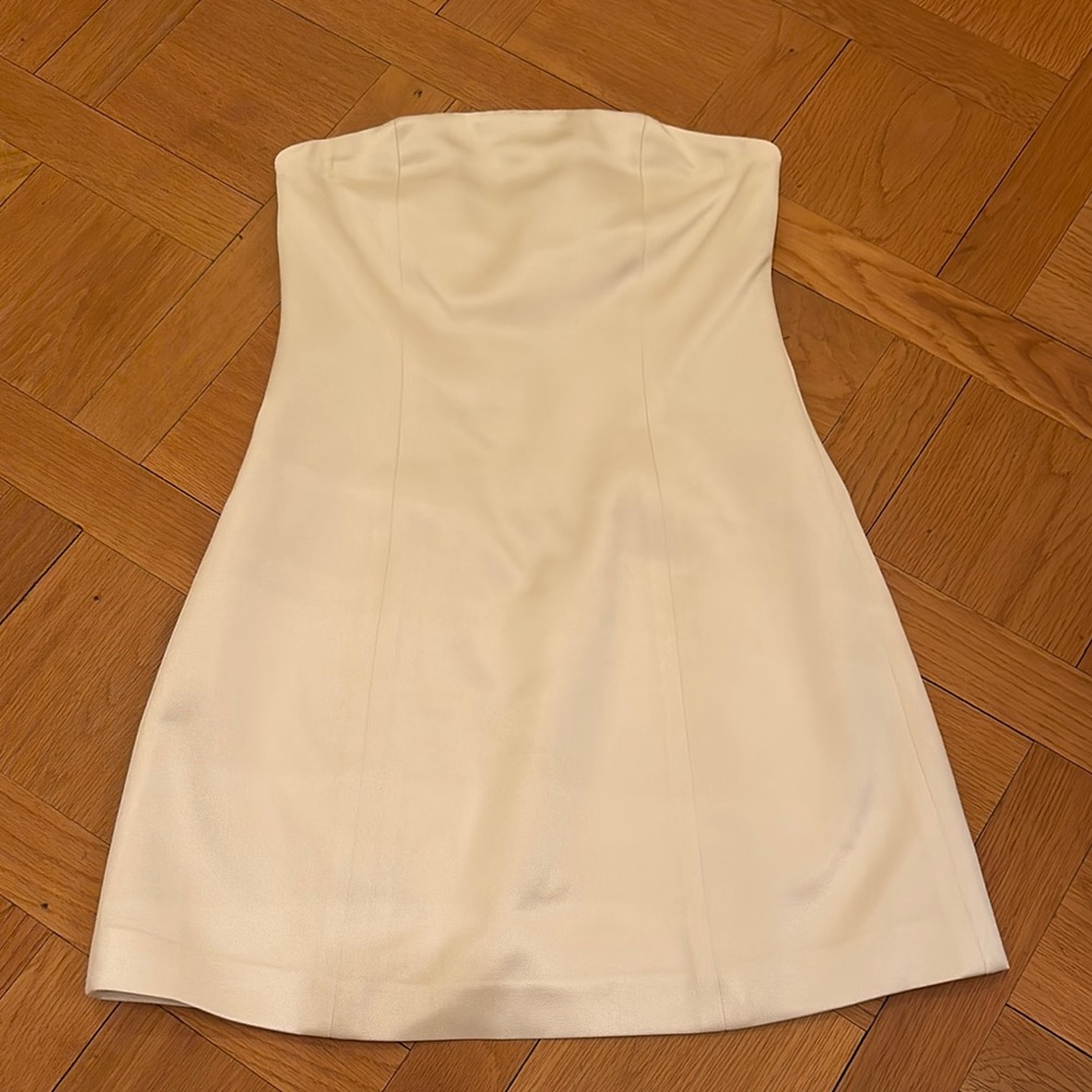 Alice + Olivia White Strapless Dress